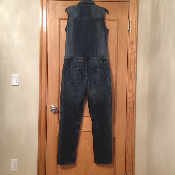 J Crew Sleeveless Denim Selvedge Jumpsuit Sz S - Picture 4 of 8
